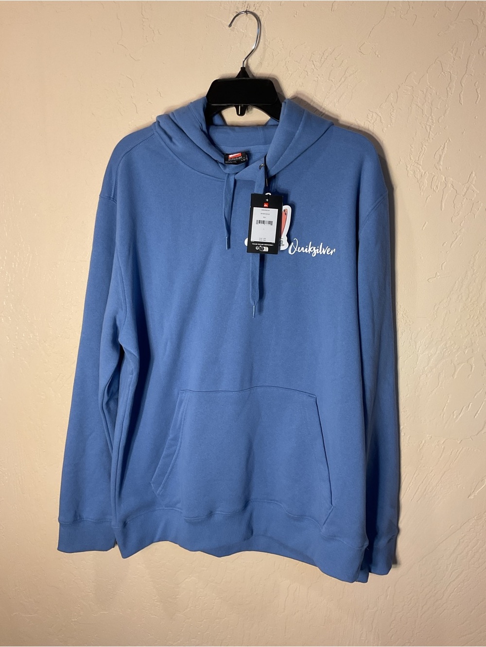 Quiksilver Riviera Blue Hoodie Men's Blue Graphic Size Large